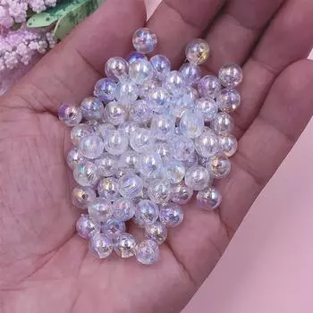 AB Цветные ожерелья Изготовление ювелирных изделий DIY Материалы ручной работы Круглые 20/50 шт. Акрил для серег 6-10 мм Бусины в форме сердца и звезды Round 6mm 50pcs