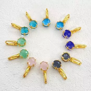 AB с двумя хрустальными серьгами и серьгами с обеих сторон Материал латунь в сочетании с искусственным кристаллом 2024 НОВИНКА