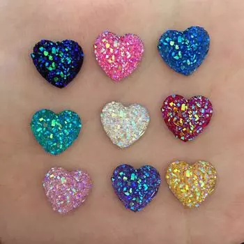 AB Смола Bling Sweet Heart Flatback Стразы Скрапбукинг для телефона/свадьбы 80 шт. 12 мм 12mm*12mm серебряный