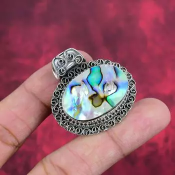 Раковина абалон драгоценный камень 925 чистое серебро ручная работа изящное ювелирное украшение кулон, подарок для женщин кулон ручной работы драгоценный камень ювелирные изделия 1.50 Inches синий