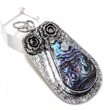 Abalone Shell Gemstone 925 Sterling Silver Jewelry Gift Pendant 2.40 s6O05
