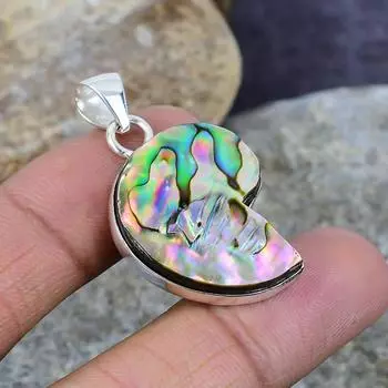Abalone Shell Gemstone ручной работы стерлингового серебра 925 пробы кулон ювелирный подарок для матери