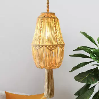 Абажур для лампы в стиле бохо, гобелен ручной работы, абажур в технике макраме, чехол для подвесного светильника в стиле бохо Style D