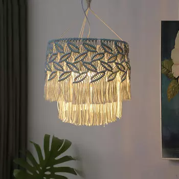 Абажур для лампы в стиле бохо, подвесной подарок, плетеный вручную абажур в стиле макраме, ручная работа, чехол для ламп