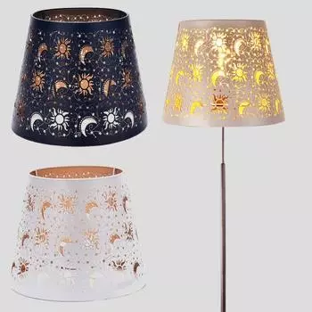 Абажур для лампы Yousheng Metal Lamp Shade Hollow Flower Sun Moon Star Drum Lampshare Heavy Duty Living Room Bedroom Floor Table Lamp Abrasive Replacement A