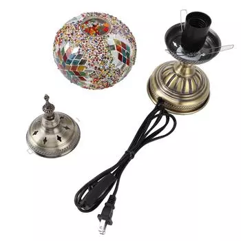 Абажур для настольной лампы из мозаичного стекла, винтажная бронзовая металлическая основа, ручная работа, красочный абажур в стиле Марракеш, турецкий