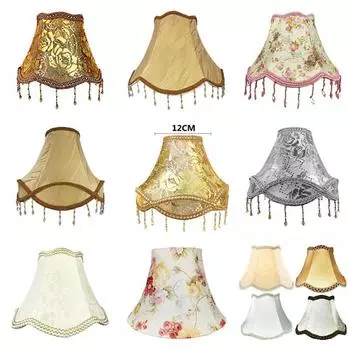 Абажур для настольной лампы в европейском стиле, тканевый, прикроватный, настенный светильник, абажуры, бахрома, бусины, декоративный чехол для настольной лампы E27