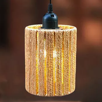 Абажур из бумажной веревки, плетеный абажур, классический светильник в стиле бохо для кухни