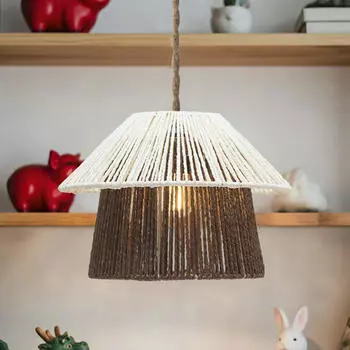 Абажур из бумажной веревки, плетеный чехол для люстры, светильник, уникальный подвесной светильник