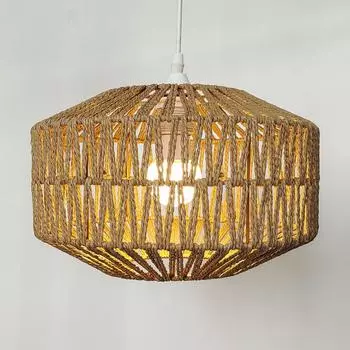 Абажур из бумажной веревки в стиле бохо в стиле ретро, плетеные вручную чехлы для люстр, для ресторана, домашнего декора, чехлы для светильников