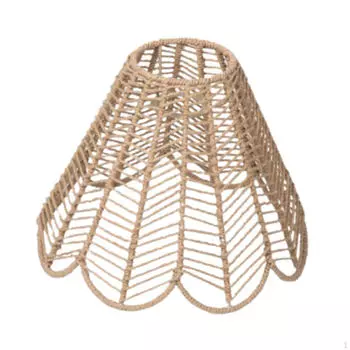 Абажур из плетеной бумажной веревки в форме барабана, декоративный домашний декор, уникальные плетеные вручную абажуры в стиле бохо