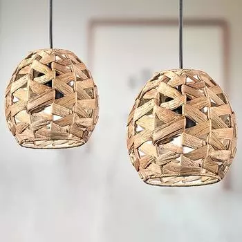 Абажур из плетеной травы Фонарь Креативный подвесной светильник в китайском стиле Горшок для ресторана, чайной комнаты, абажур для домашнего проживания в стиле ретро