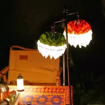 Абажур из сосновой шишки с регулируемой веревкой, складной, водонепроницаемый, для кемпинга, с кнопкой, подвесной фонарь, украшение