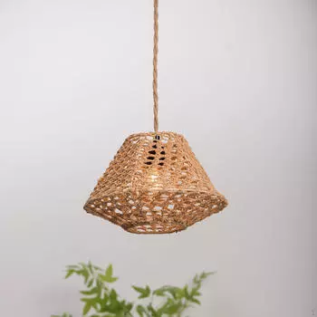 Абажур из веревки ручной работы для настольных и потолочных светильников жёлтый