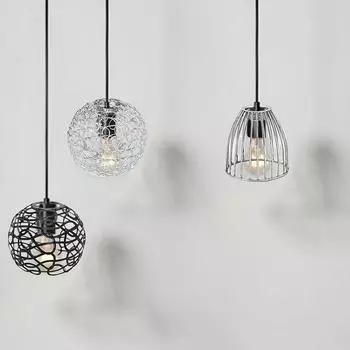 Абажур из железной проволоки, купольный абажур, подвесное освещение, простой металлический абажур