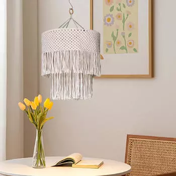 Абажур подвесного светильника в стиле бохо-макраме - домашний декор ручной работы 50cmx60cm