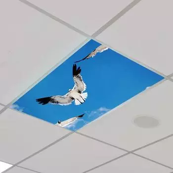 Абажур с освежающим принтом природы, потолочные светильники, магнитный свет, флуоресцентные световые фильтры, домашний офис, декор потолочной лампы E