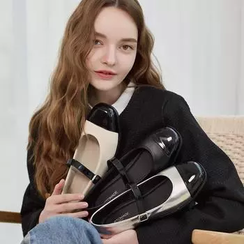 [abc] Двухцветная вещь Мэри Джейн Плоская Ирен высотой 2,5 см (CW0062BS) CW0062BS-7000027823, популярная обувь в Корее. 250