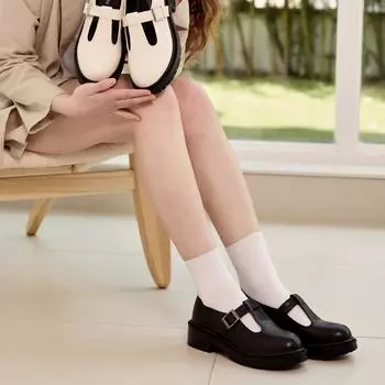 [abc] Массивные лоферы с Т-образным ремешком высотой 4,5 см Bella (CW0061BK) CW0061BK-7000027031, популярная обувь в Корее. 245