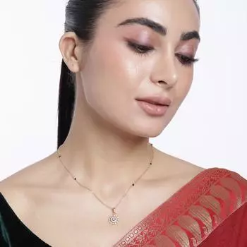 Abdesigns Алмазная Мангалсутра, Позолоченная Индийская Мангалсутра, Болливудская актриса Мангалсутра, Синтетический выращенный в лаборатории бриллиант Мангалсутра белый