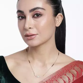 Abdesigns Алмазная Мангалсутра, Позолоченная Индийская Мангалсутра, Болливудская актриса Мангалсутра, Синтетический выращенный в лаборатории бриллиант Мангалсутра белый