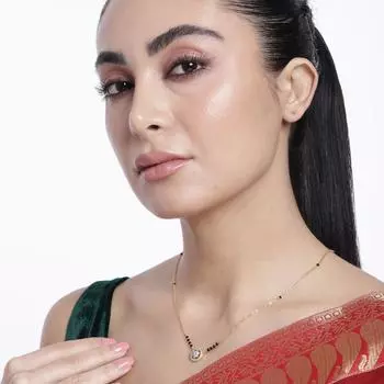 Abdesigns Алмазная Мангалсутра, Позолоченная Индийская Мангалсутра, Болливудская актриса Мангалсутра, Синтетический выращенный в лаборатории бриллиант Мангалсутра белый