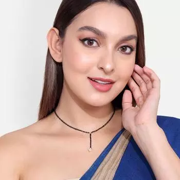 Abdesigns Алмазная Мангалсутра, Позолоченная Индийская Мангалсутра, Болливудская актриса Мангалсутра, Синтетический выращенный в лаборатории бриллиант Мангалсутра белый