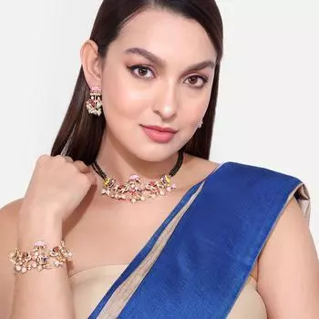 Abdesigns Алмазная Мангалсутра, Позолоченная Индийская Мангалсутра, Болливудская актриса Мангалсутра, Синтетический выращенный в лаборатории бриллиант Мангалсутра M белый