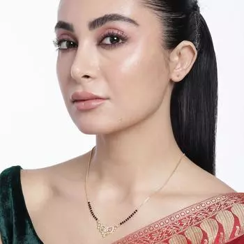 Abdesigns Алмазная Мангалсутра, Позолоченная Индийская Мангалсутра, Болливудская актриса Мангалсутра, Синтетический выращенный в лаборатории бриллиант Мангалсутра белый