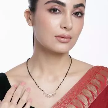Abdesigns Алмазная Мангалсутра, Позолоченная Индийская Мангалсутра, Болливудская актриса Мангалсутра, Синтетический выращенный в лаборатории бриллиант Мангалсутра белый