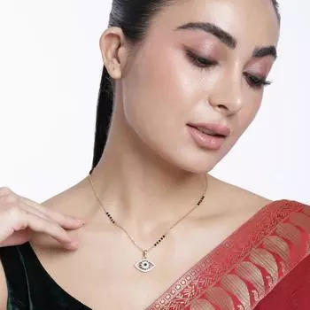 Abdesigns Алмазная Мангалсутра, Позолоченная Индийская Мангалсутра, Болливудская актриса Мангалсутра, Американский Алмазный Мангалсутра сглаза белый