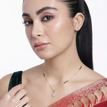 Abdesigns Алмазная Мангалсутра, Позолоченная Индийская Мангалсутра, Болливудская актриса Мангалсутра, Изящная американская Алмазная Мангалсутра белый