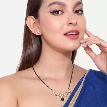 Abdesigns Алмазная Мангалсутра, Позолоченная Индийская Мангалсутра, Болливудская актриса Мангалсутра, Американский бриллиант Кундан Мангалсутра белый