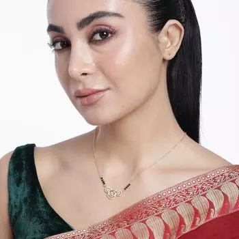 Abdesigns Алмазная Мангалсутра, Позолоченная Индийская Мангалсутра, Болливудская актриса Мангалсутра, Синтетический выращенный в лаборатории бриллиант Мангалсутра белый