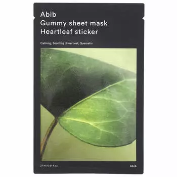 Abib, gummy jelly sheet beauty mask, heart leaf sticker, 1 sheet mask, 27ml (0.91fl oz)