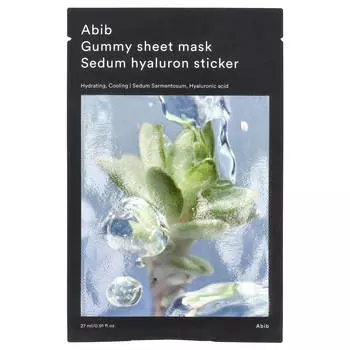 Abib, Gummy Jelly Sheet Beauty Mask, Sedum Hyaluronic Sticker, 27ml (0.91fl oz)
