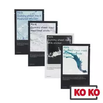 [Abib] Gummy Sheet Mask Heartleaf Sticker 10ea / Madecassoside / Hyaluron Milk 10 ea