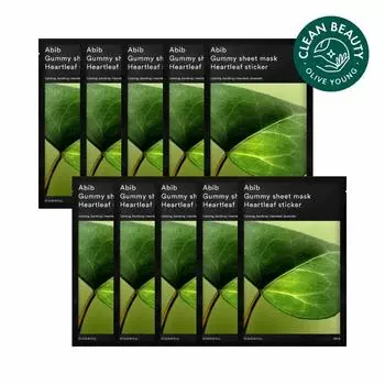 ABIB Маска-пленка Gummy, наклейка Heartleaf 10P