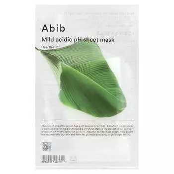 Abib, Mild Acid pH Beauty Sheet Mask, Heartleaf Fit, 1 Sheet Mask, 1.01 fl oz (30 ml)