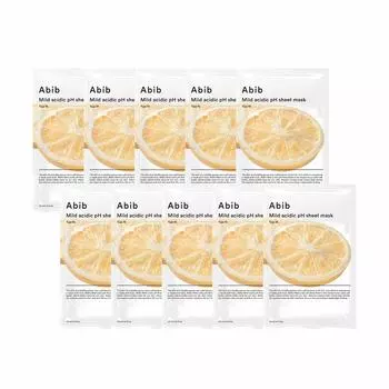 Abib Weakly Adic pH Sheet Mask Yuzu Fit 30 мл 10 шт. Abib Korean Cosmetics Skin Care Mask Pack Sensitive Skin Moisturizing Yuzu Vitamin Pore Care