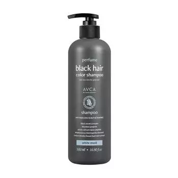 Abka Hair Loss Functional Black Hair Color Perfume Shampoo White Musk Fragrance, 500ml, 1 pc.