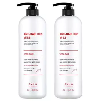 Abka mildly acidic scalp care hair loss functional shampoo white musk scent, 1L, 2 units