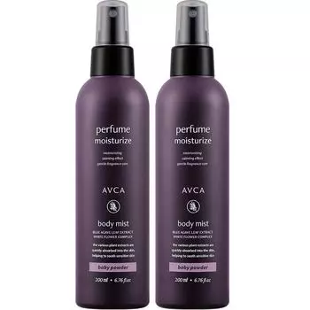 Abka Perfume Body Mist Baby Powder Scent, 200 мл, 2 шт.