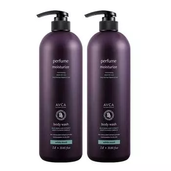 Abka Perfume Body Wash с ароматом белого мускуса, 1 л, 2 шт.