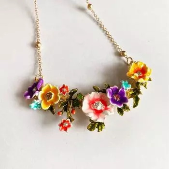Able Forest Dream Garden Sweet Petal Temperament Ожерелье Зимний сад Цветок Свитер Цепочка 30CM