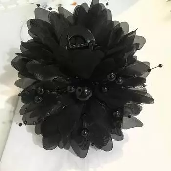 Заколка для волос Able Peony Flower Starry Star с бусинами для женщин, заколка для волос в виде акулы, аксессуары для головных уборов для девочек чёрный