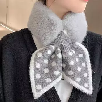 Able Polka Dot Теплый плюшевый шейный платок для женщин