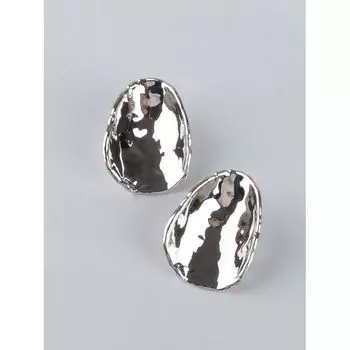 Aboab Metal Texture Abstract 925 Silver Needle Silver ear clip
