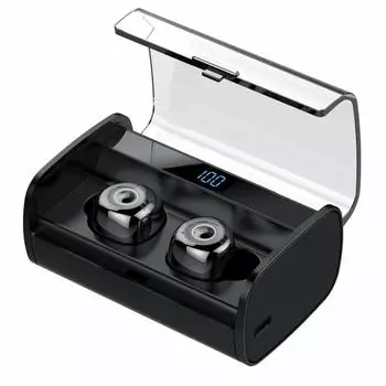 ABOSHI Дисплей Bluetooth Беспроводной Уровень заряда батареи AAC Bluetooth Раздельный левый и правый Автоматический 80 часов непрерывной работы Совместимость с Android BT60 [LED]