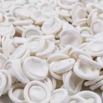 Около 100/400/600 шт. одноразовых латексных напальчников, белые, без пудры и пыли, вышитые, антистатические напальчники 100pcs белый